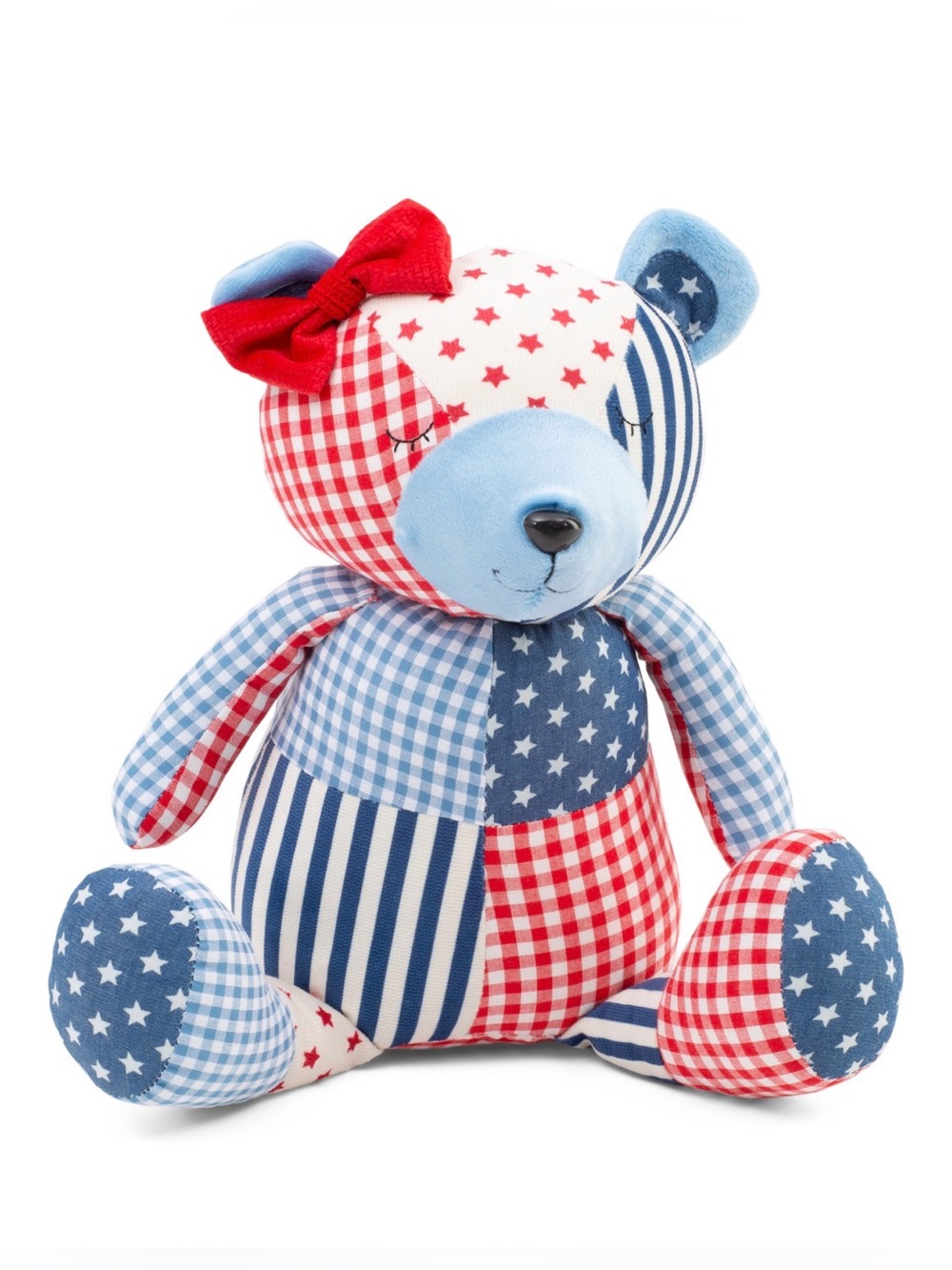 MARTHA STEWART STARS AND STRIPES FABRIC BEAR - NWT